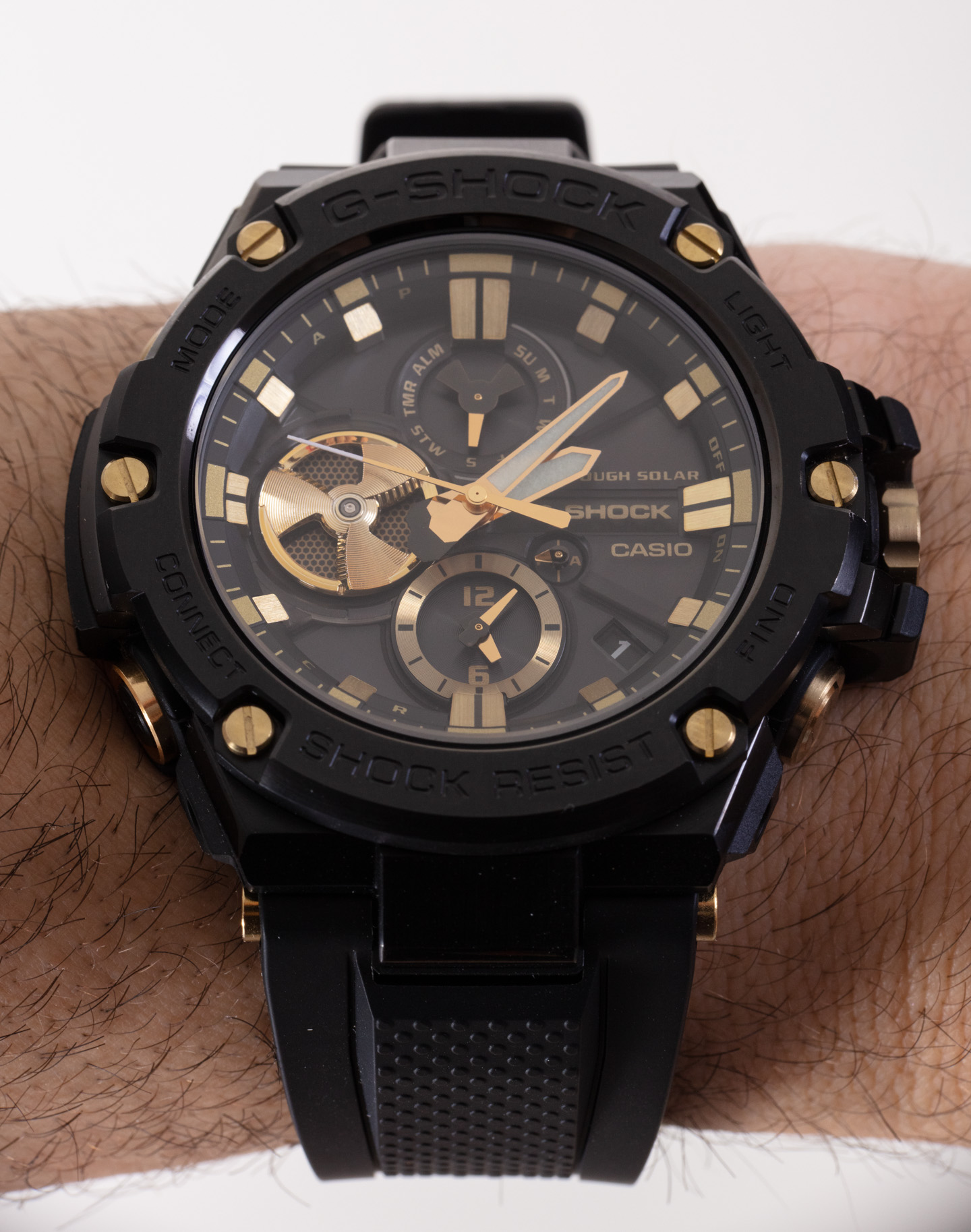 Наручные часы: Casio G-Shock G-Steel GSTB100GC-1A Black & Gold