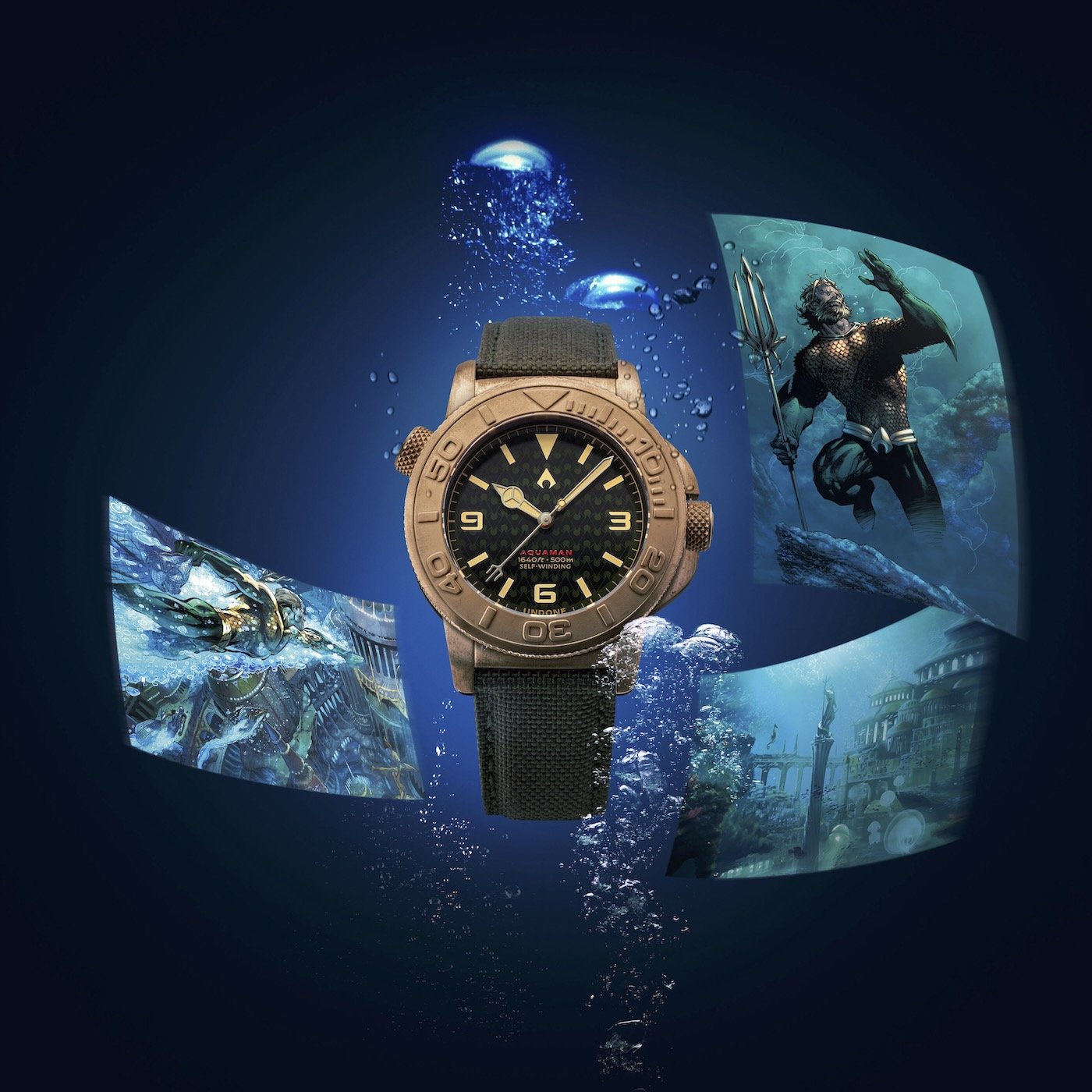 UNDONE Aquaman отдает дань уважения защитнику глубин дайверскими часами в бронзовом корпусе