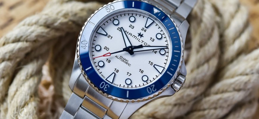 Новые часы Hamilton Khaki Navy Scuba Auto 43 мм с серебристым циферблатом