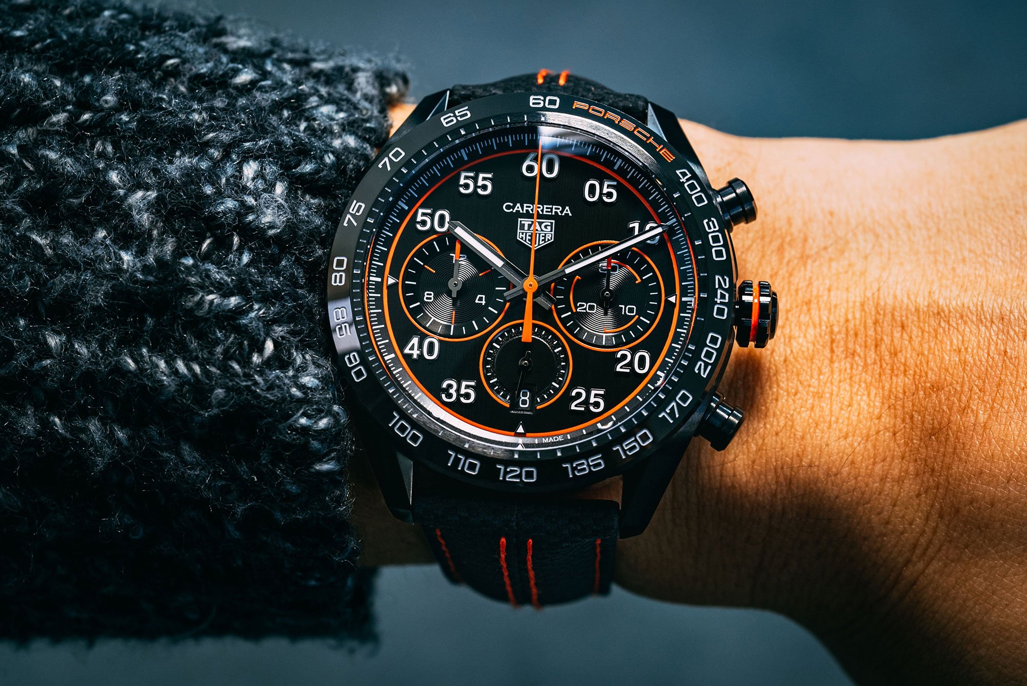 Гоночные наручные часы: TAG Heuer Carrera Chronograph X Porsche Orange Racing Watch
