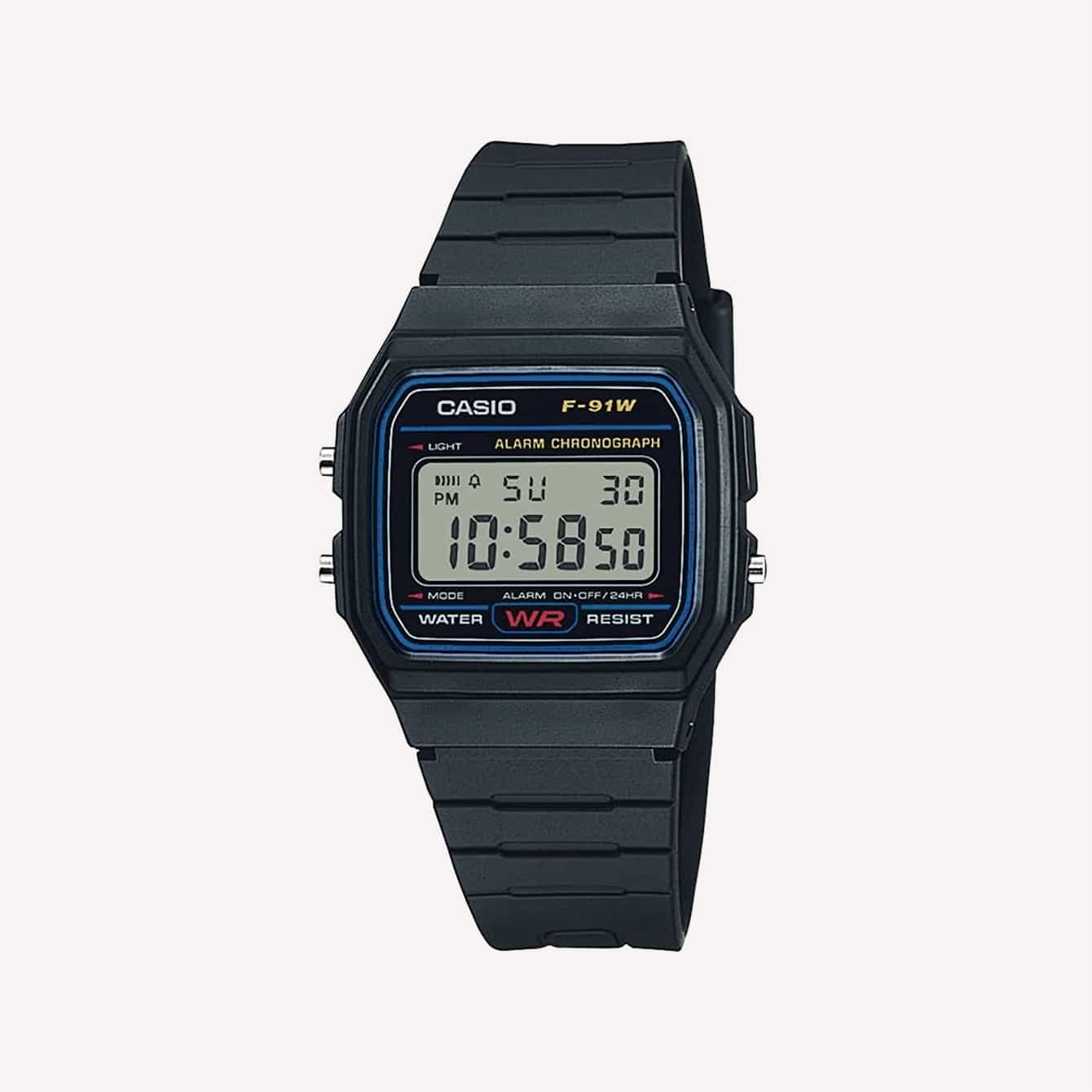 Casio F91W 1 Классические часы из смолы