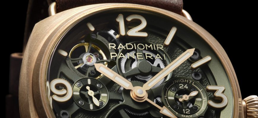 Новинка: часы Panerai Radiomir Tourbillon Bronzo PAM01284