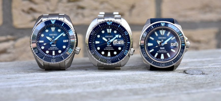 Часы ручной работы от Seiko Prospex PADI SRPK01, SRPJ93 и SPB375 готовы к погружению в воду