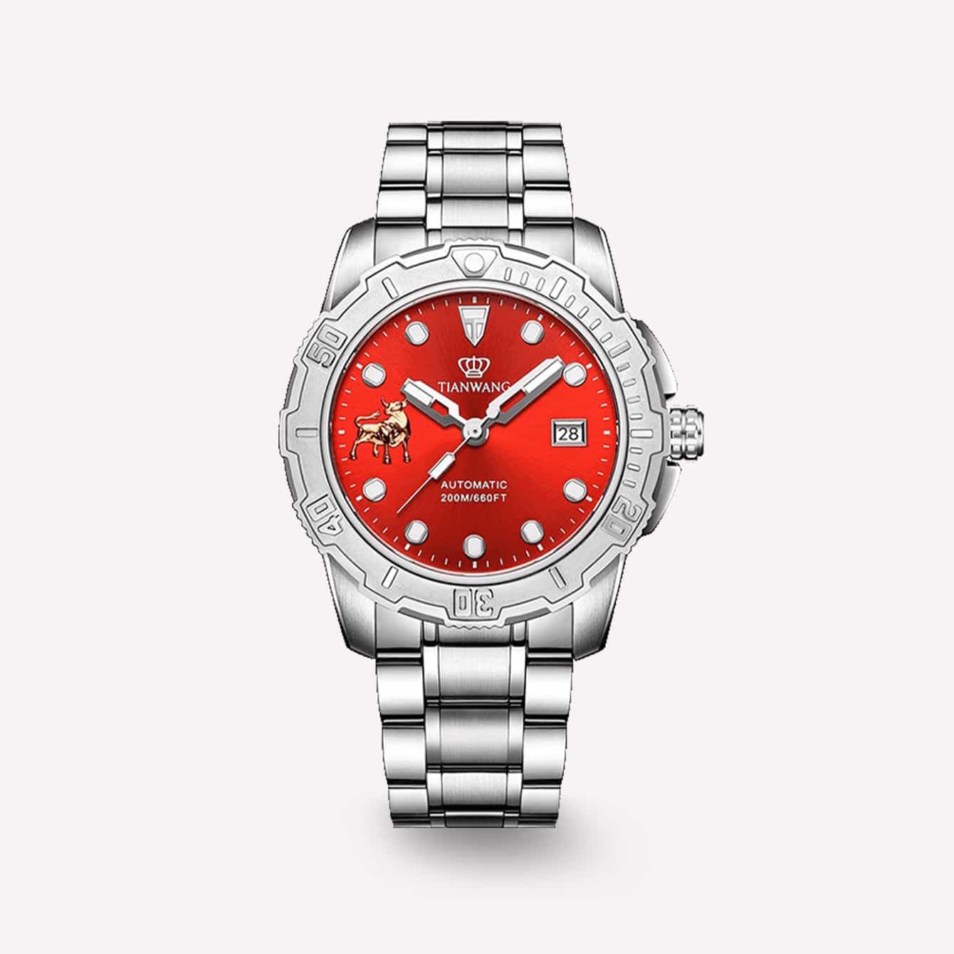 Tian Wang Bluefin Red Dial with Ox