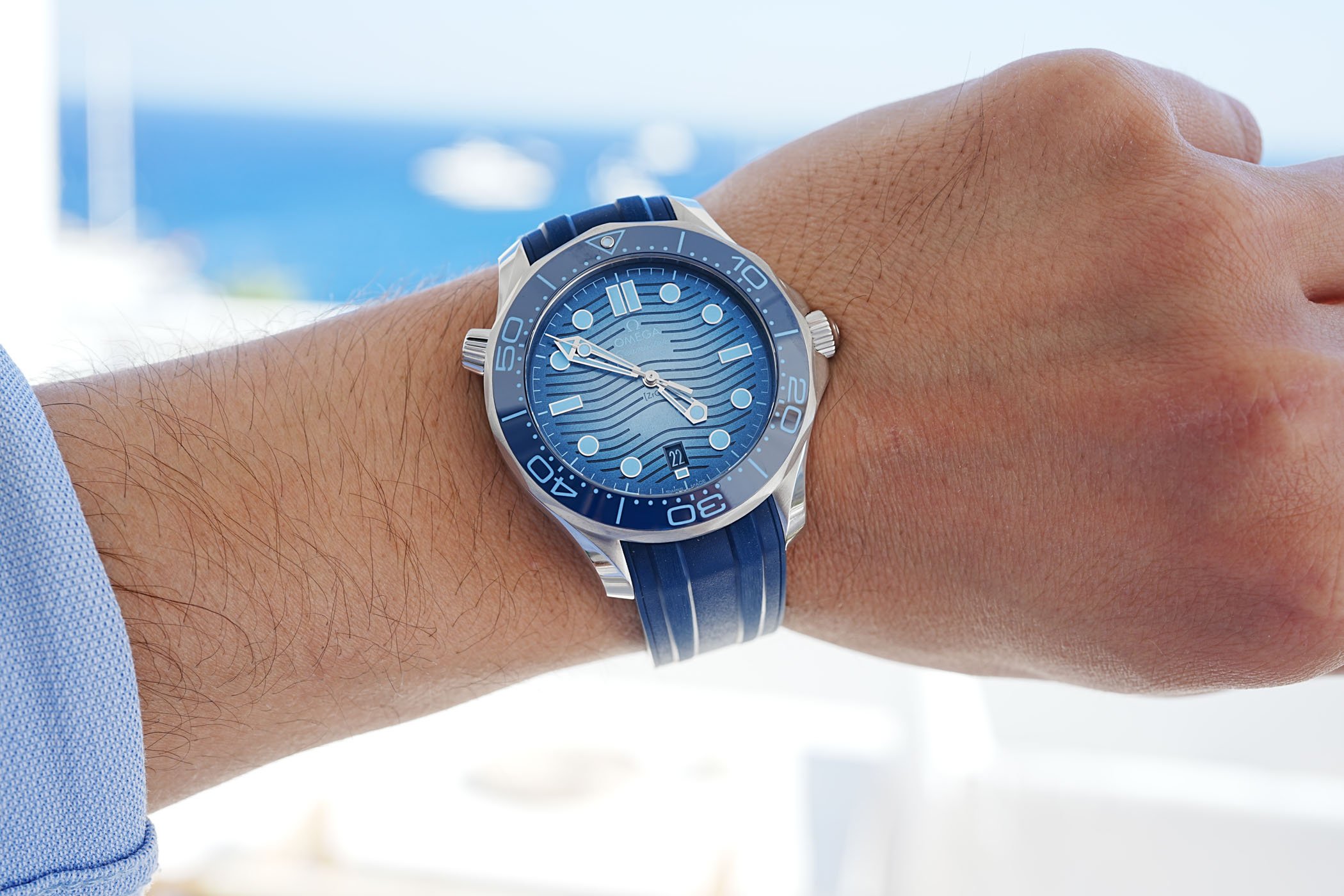 2023 Omega Seamaster Diver 300m Summer Blue 75th Anniversary
