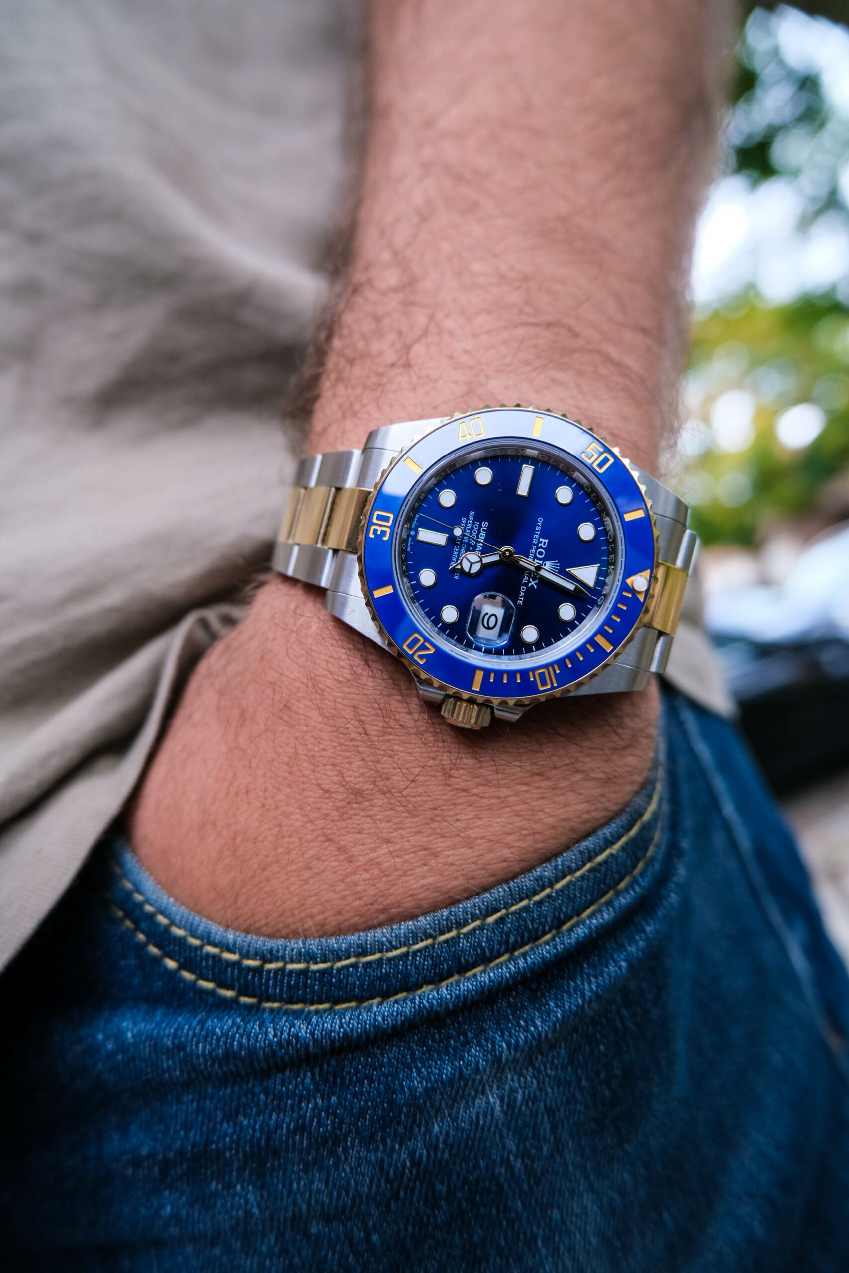 Rolex Submariner Date Wrist Shot Jeans