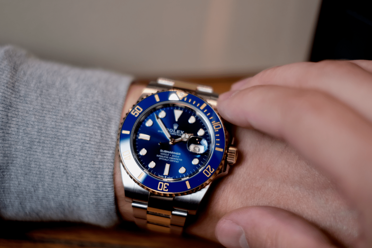Rolex Submariner Date Bluesy Wrist Shot