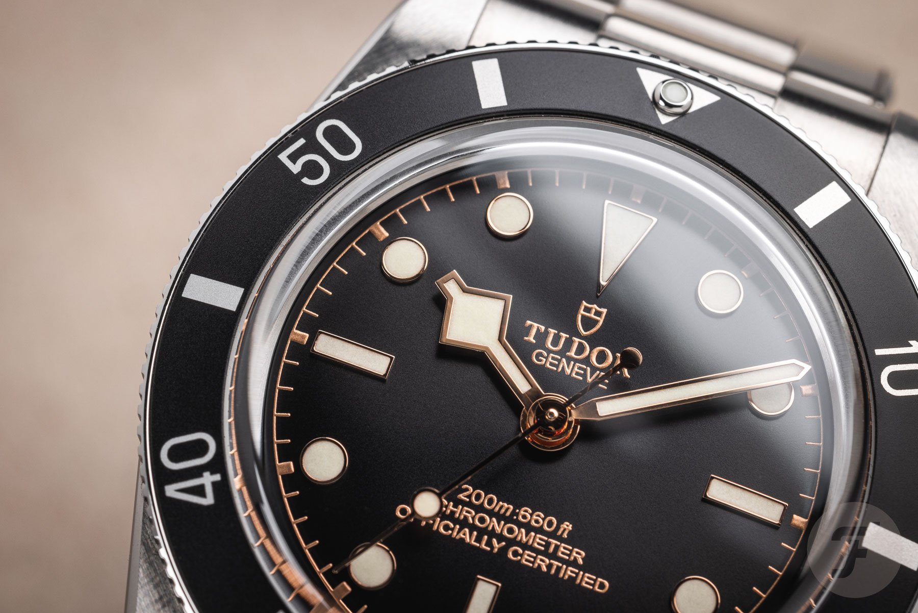 Tudor Black Bay 54 dial close-up