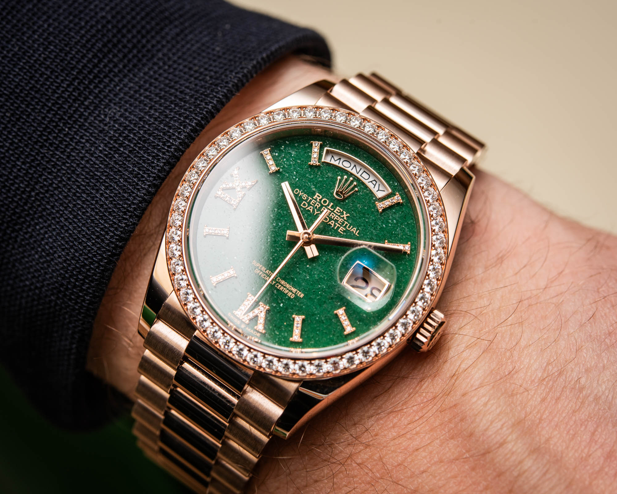 Часы Rolex Day-Date 36 с циферблатом из зеленого авантюрина и бирюзового камня