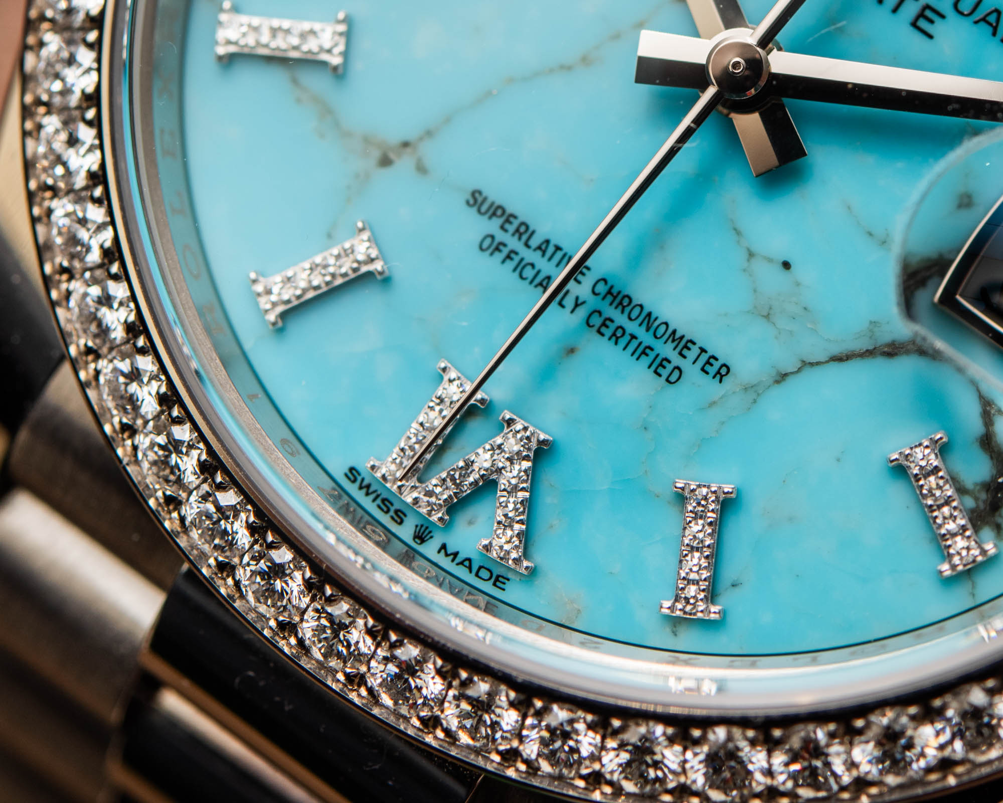 Часы Rolex Day-Date 36 с циферблатом из зеленого авантюрина и бирюзового камня