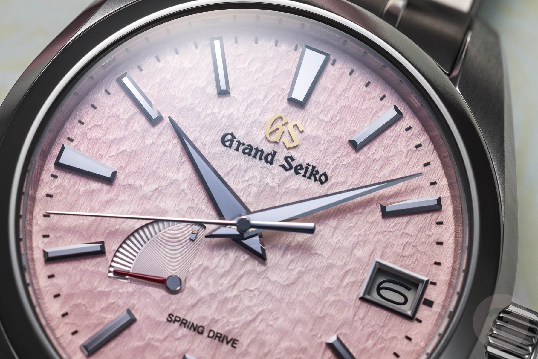 Grand Seiko SBGA497 pink snowflake close-up