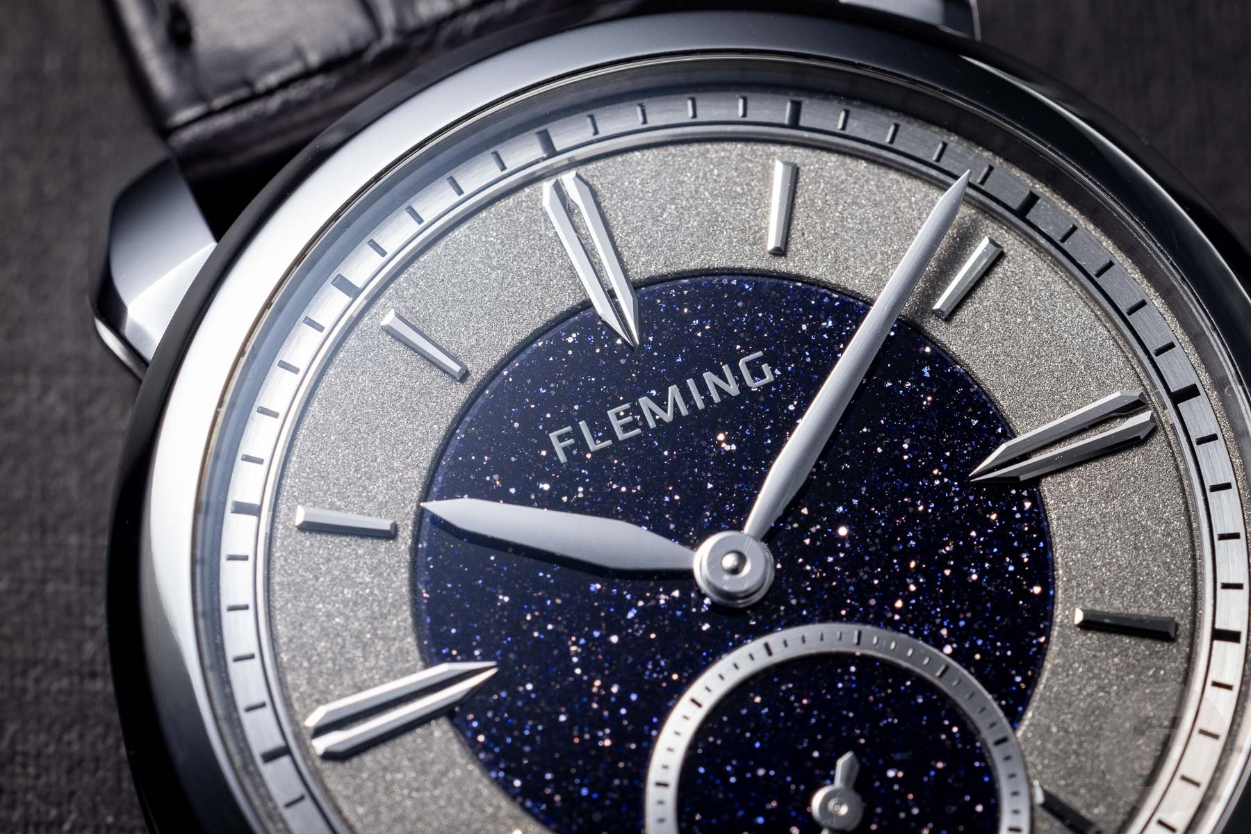 Fleming Series 1 Tantalum dial close-up