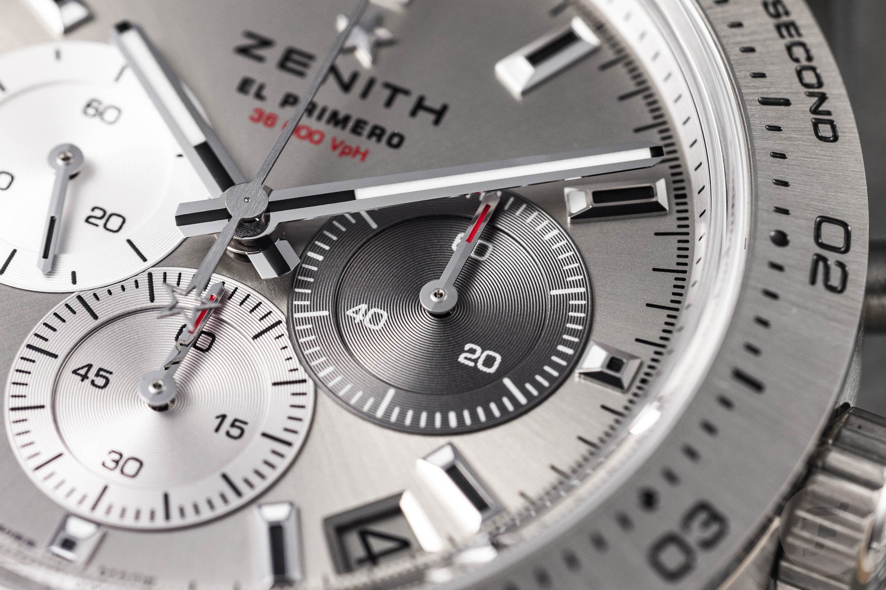 Zenith Chronomaster Sport Titanium dial close-up