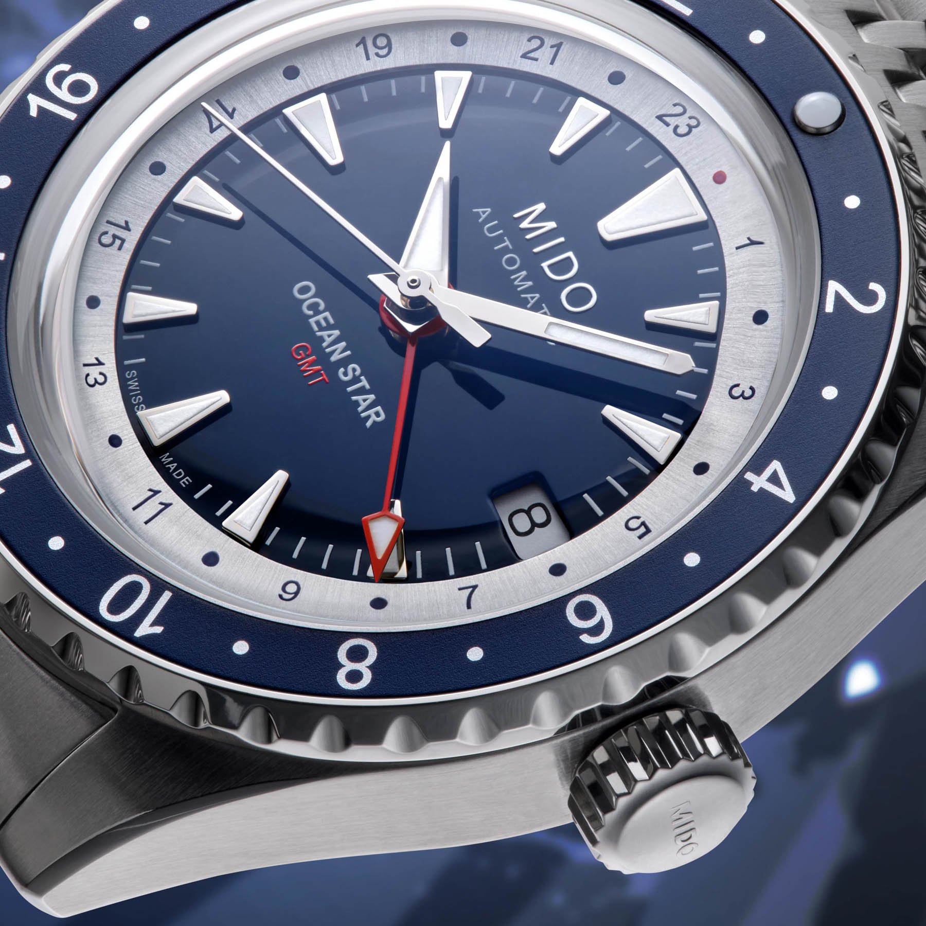Mido Ocean Star GMT Special Edition dial close-up