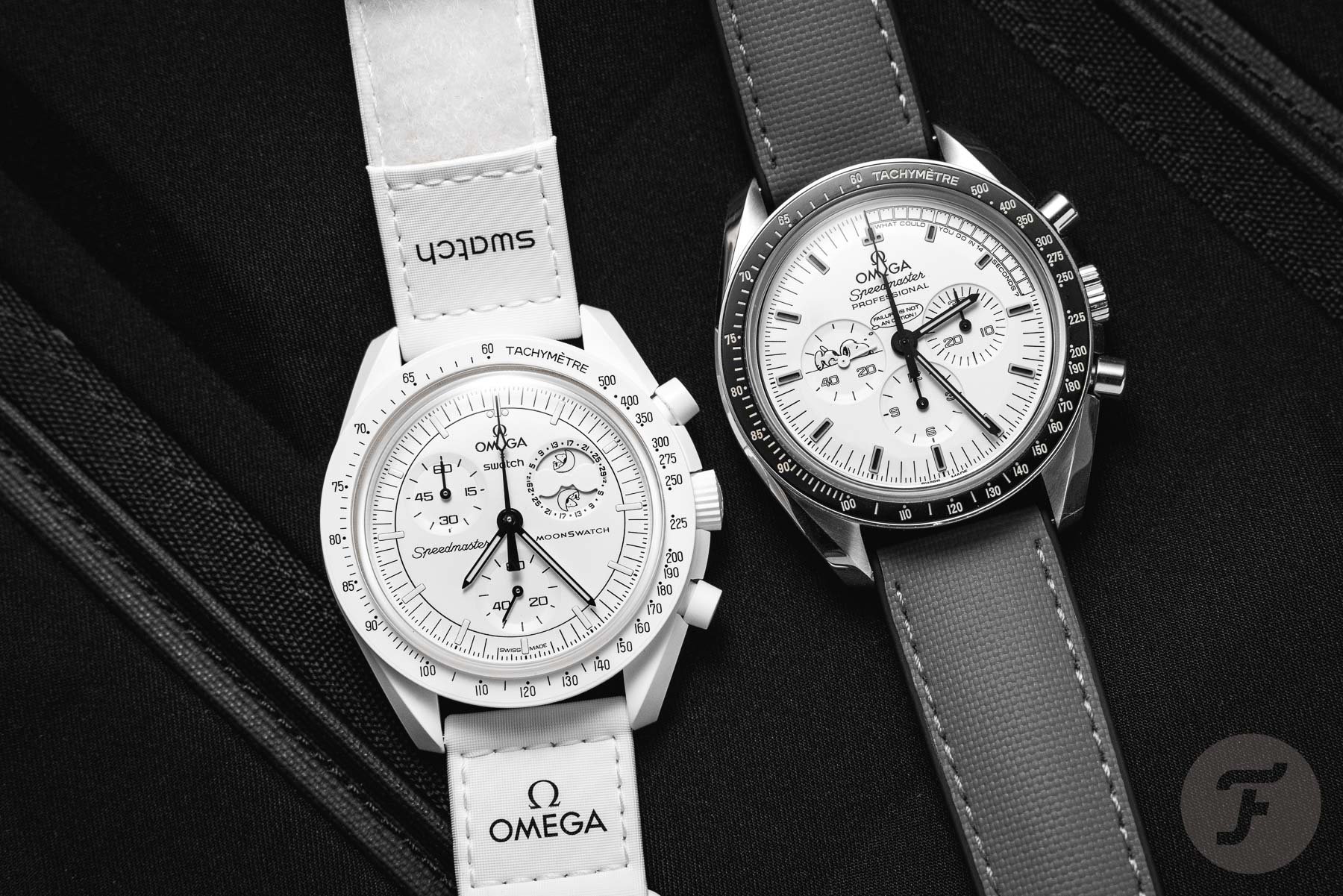 Omega × Swatch MoonSwatch Snoopy Mission To The Moonphase and Speedmaster Silver Snoopy
