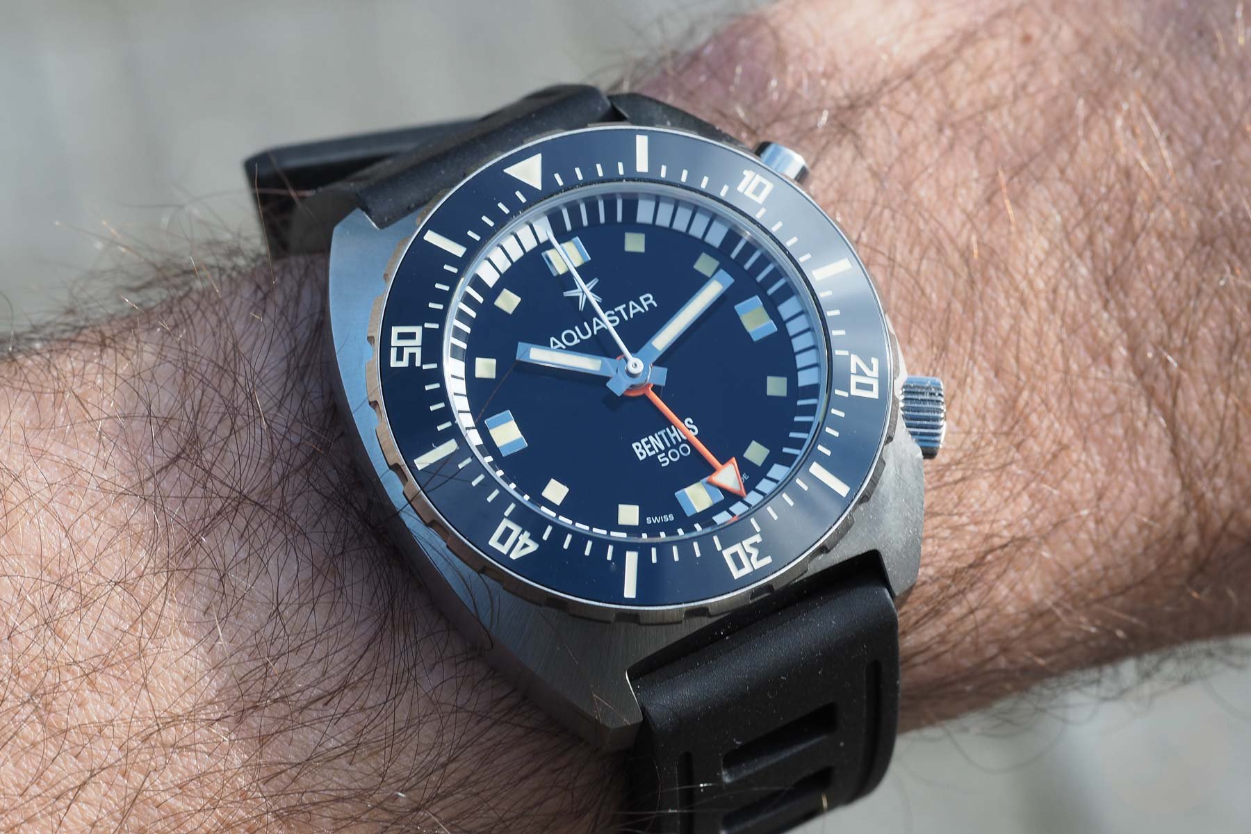 Aquastar Benthos 500 Founder’s Edition Chronograph wrist shot