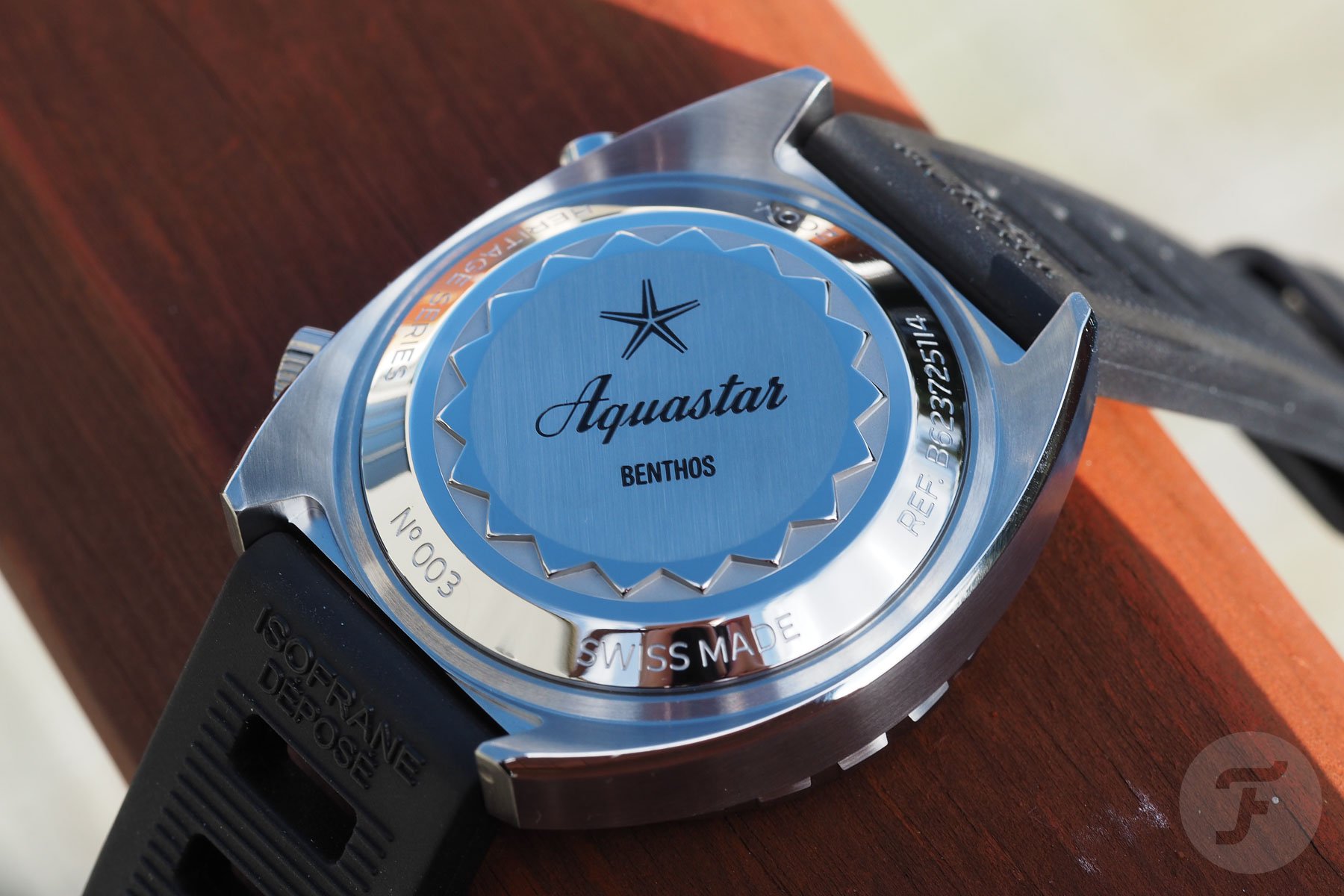 Aquastar Benthos 500 Founder’s Edition Chronograph Case back