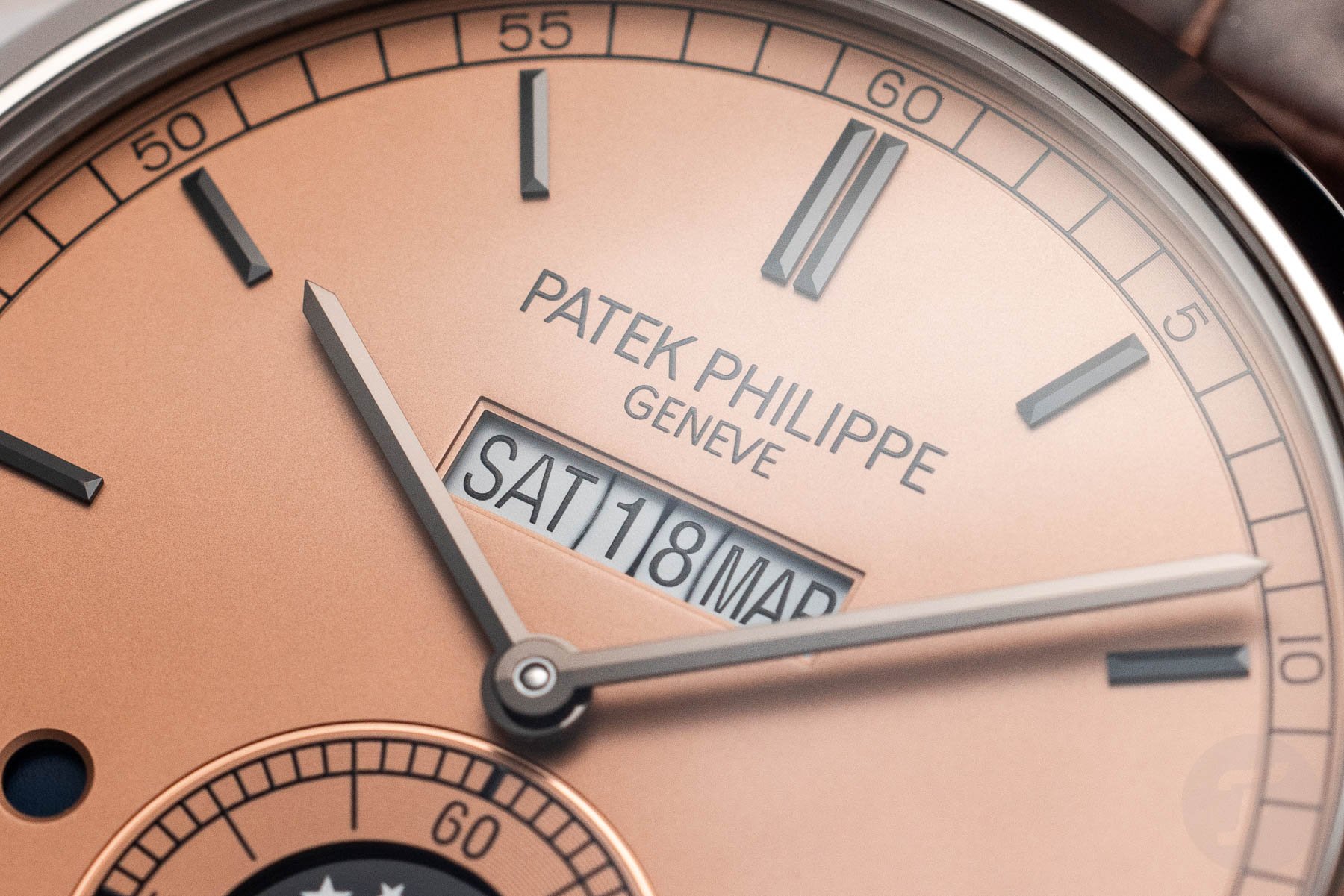 Patek Philippe 5236P In-Line Perpetual Calendar dial close-up