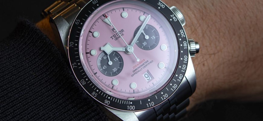 Часы Tudor Black Bay Chrono с розовым циферблатом